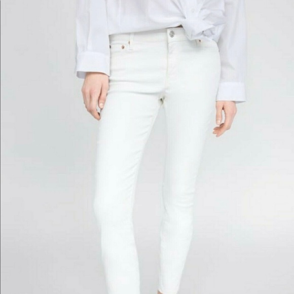NWT ZARA PREMIUM WHITE COATED SKINNY JEANS 10